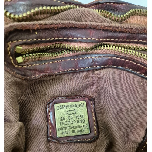 1130 - An original 'Campomaggi' Teodorano 1961 brown leather handbag.