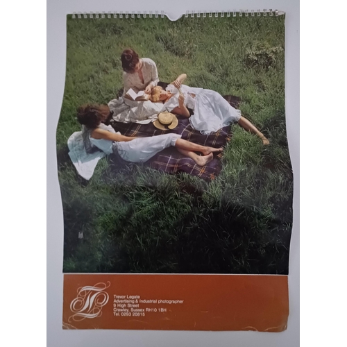 1255 - A collection of three glamour calendars from 1980's-90's. Contain images of an adult nature.