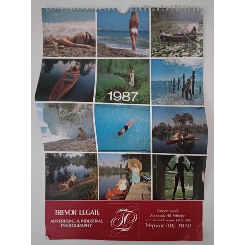1255 - A collection of three glamour calendars from 1980's-90's. Contain images of an adult nature.
