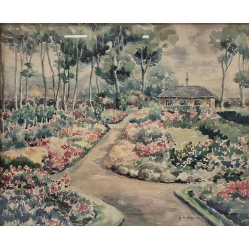 1376 - A B Heggie - original framed watercolour, dated 1952. Framed dimensions 42cm x 47cm.