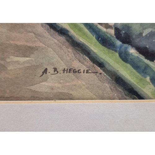 1376 - A B Heggie - original framed watercolour, dated 1952. Framed dimensions 42cm x 47cm.