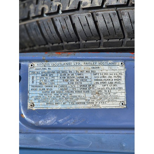 7000 - Classic Car - Hillman Imp Mk.II

An absolute enthusiast's dream. A 1966 Mk.II Hillman Imp, in Loch B... 