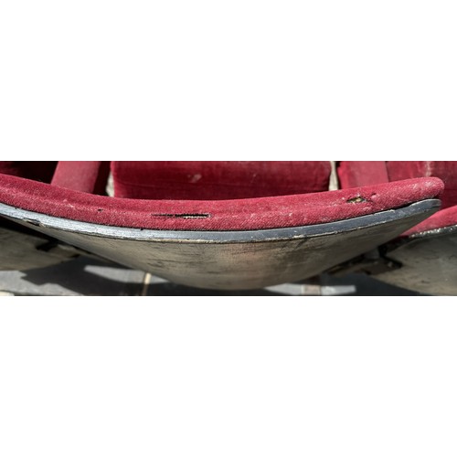 7026 - Bank of three folding cinema seats. Seats numbered 13, 7 & 10. Dimensions(cm) H81 (48 to seat), W154... 