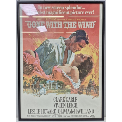 7029 - Gone With The Wind - half sheet framed movie poster, printed by Portal Publications Ltd 1976; togeth... 