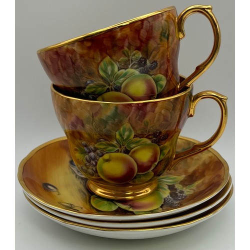 4 - 'Baroness' Fallen Fruit part-coffee set. To include coffee pot, 2 cups, 3 saucers, 3 side plates, mi... 