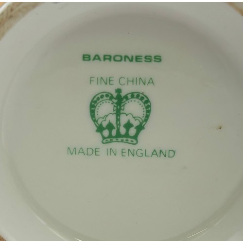 4 - 'Baroness' Fallen Fruit part-coffee set. To include coffee pot, 2 cups, 3 saucers, 3 side plates, mi... 