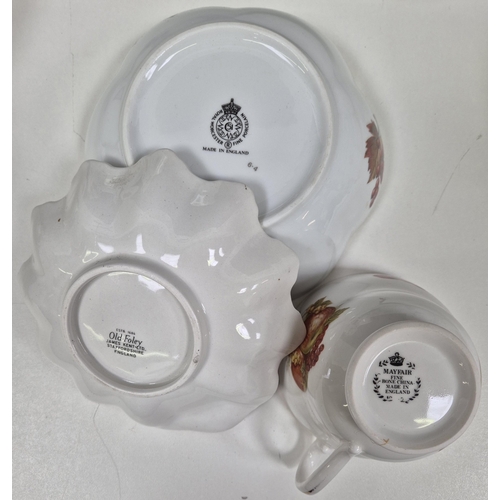 7 - Collection of similar-patterned tableware. Makers include Royal Worcester, Mayfair, James Kent Old F... 