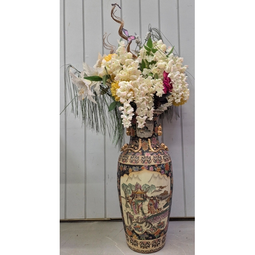 10 - Substantial late 20th century Chinese floor vase, of baluster form, together with a selection of art... 
