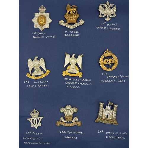 12 - Collection of 18 Army cap badges. To include 1st King's Dragoon Guards (1915-37 & post 1938 silver);... 