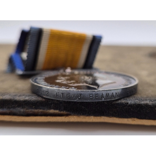 17 - WWI Medals awarded to 1092 Pte J Beaman, Bucks Yeomanry. To include 1914-15 Star Medal, 1918 British... 