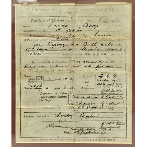 18 - WWI Distinguished Conduct Group of medals awarded to 457 Lance Corporal Charles C Davis, 1st Austral... 