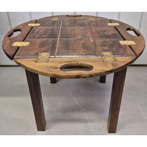 20 - Vintage Butler's Table, with folding/removeable tray. Dimensions(cm) H46, W63, D63.