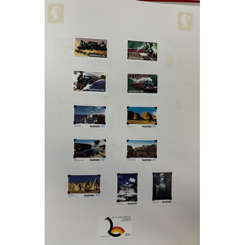 22 - Collection of four stamp albums, containing stamps from New Zealand, USA, Canada & Australia. Approx... 