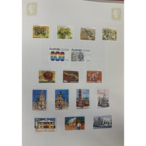 22 - Collection of four stamp albums, containing stamps from New Zealand, USA, Canada & Australia. Approx... 