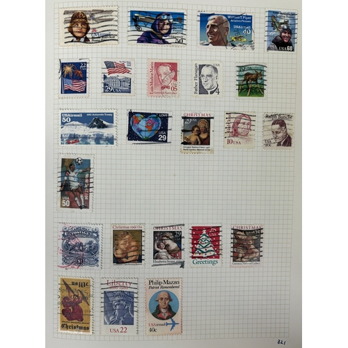 22 - Collection of four stamp albums, containing stamps from New Zealand, USA, Canada & Australia. Approx... 