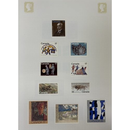 22 - Collection of four stamp albums, containing stamps from New Zealand, USA, Canada & Australia. Approx... 