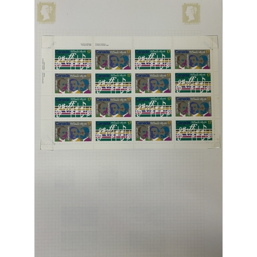 22 - Collection of four stamp albums, containing stamps from New Zealand, USA, Canada & Australia. Approx... 