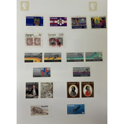 22 - Collection of four stamp albums, containing stamps from New Zealand, USA, Canada & Australia. Approx... 