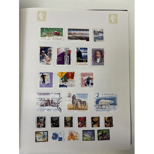 22 - Collection of four stamp albums, containing stamps from New Zealand, USA, Canada & Australia. Approx... 