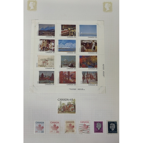 22 - Collection of four stamp albums, containing stamps from New Zealand, USA, Canada & Australia. Approx... 