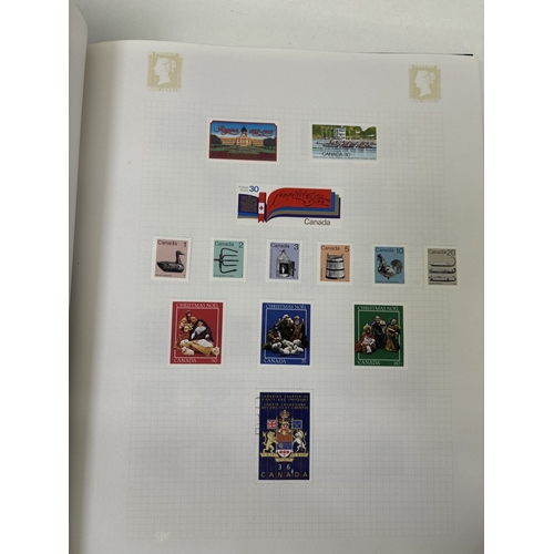 22 - Collection of four stamp albums, containing stamps from New Zealand, USA, Canada & Australia. Approx... 