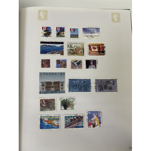 22 - Collection of four stamp albums, containing stamps from New Zealand, USA, Canada & Australia. Approx... 