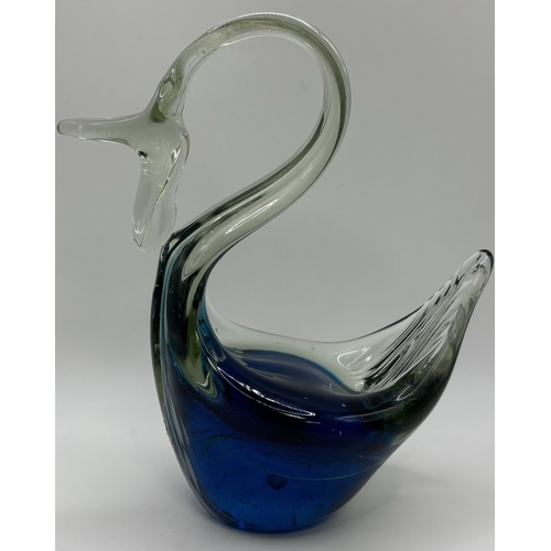 29 - Collection of 11 pieces of mid-century blue art glass. To include Mdina & other animals & brandy gla... 