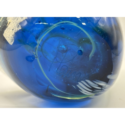 29 - Collection of 11 pieces of mid-century blue art glass. To include Mdina & other animals & brandy gla... 