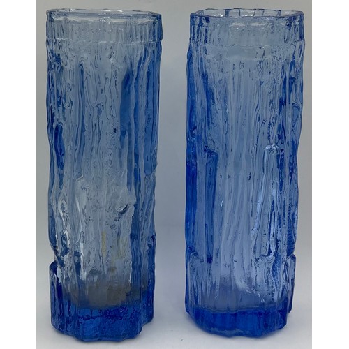 30 - Collection of 16 pieces of mid-century cobalt blue/blue glass vases & dish. To include Bohemia Glass... 