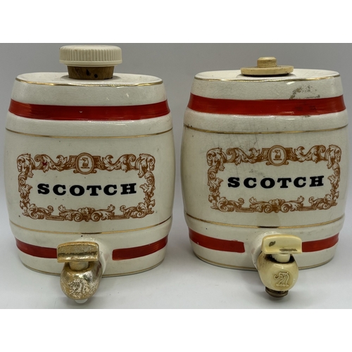 35 - Collection of three Wade ceramic dispensers, together with a vintage fun drinking glass & two bottle... 