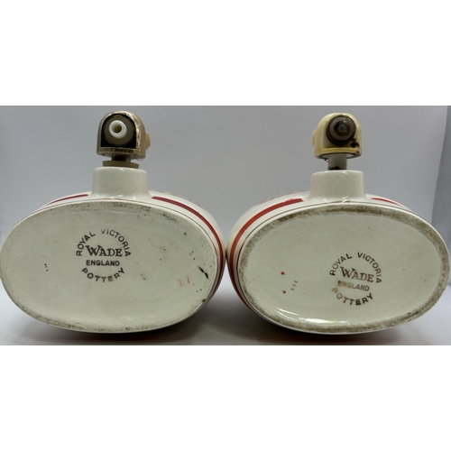 35 - Collection of three Wade ceramic dispensers, together with a vintage fun drinking glass & two bottle... 