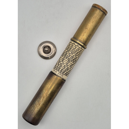 49 - Vintage, brass Otis King's calculator, with case.