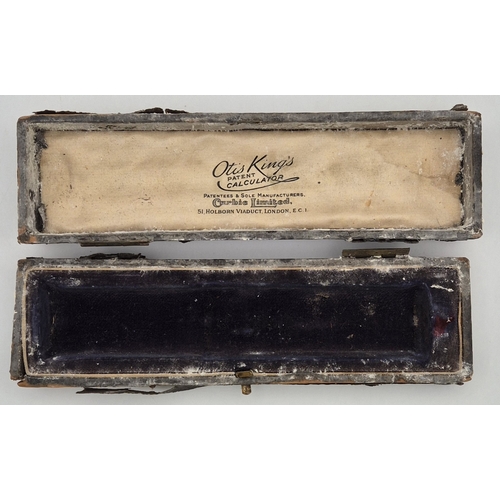 49 - Vintage, brass Otis King's calculator, with case.