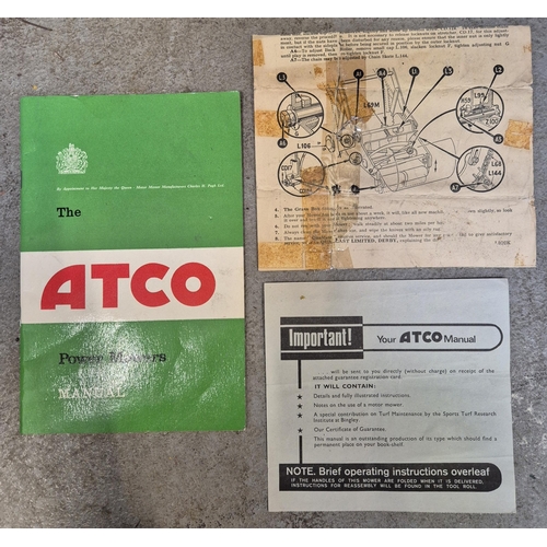 51 - Vintage Atco petrol mower. Complete with original manual & paperwork. Untested.
