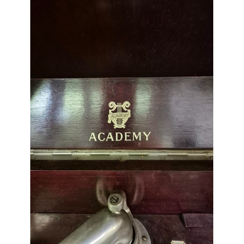 53 - Academy Gramophone housed in a freestanding oak cabinet. Complete with original supplier's nameplate... 