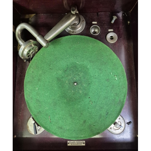 53 - Academy Gramophone housed in a freestanding oak cabinet. Complete with original supplier's nameplate... 