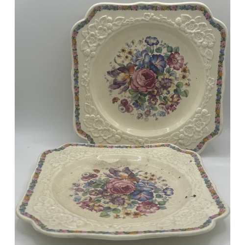 122 - Collection of 9 vintage decorative ceramics. To include Crown Ducal, Shorter & Son, Sandland, etc.