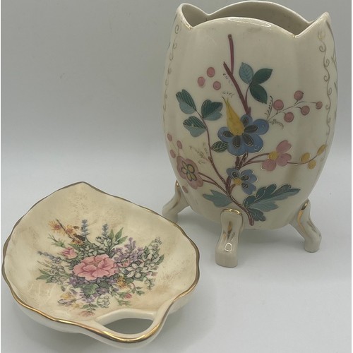 122 - Collection of 9 vintage decorative ceramics. To include Crown Ducal, Shorter & Son, Sandland, etc.