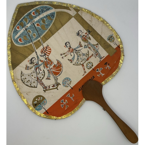 131 - Collection of vintage International decor. To include Air India paper fan; Chinese Baoding Balls; Ch... 