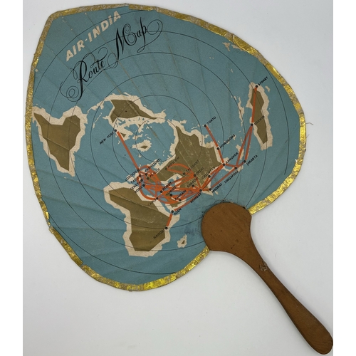 131 - Collection of vintage International decor. To include Air India paper fan; Chinese Baoding Balls; Ch... 