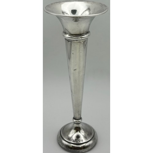 133 - Mixed lot of vintage & antique, hallmarked silver items. To include candleholder (Birmingham 1970, b... 