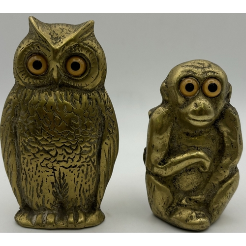 137 - Collection of vintage brass decor. To include pair of original Disney photo frames; letter holders, ... 