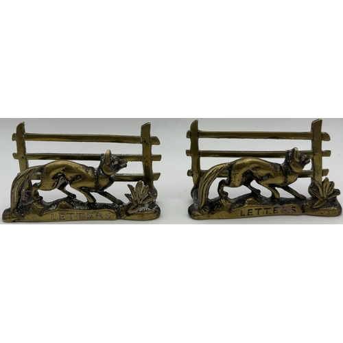 137 - Collection of vintage brass decor. To include pair of original Disney photo frames; letter holders, ... 