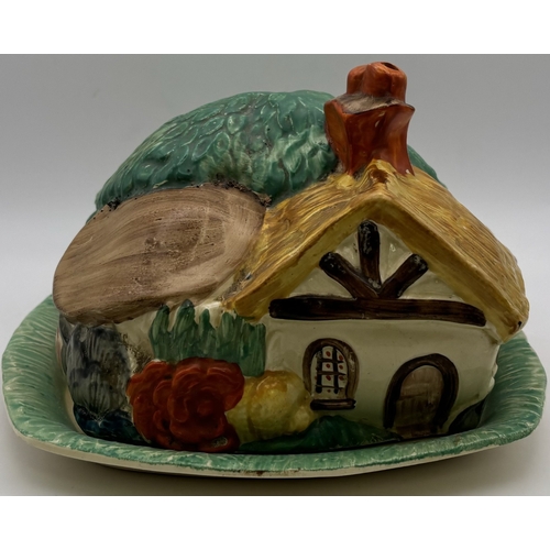 140 - Mixed collection of miniature cottages, together with a framed Osborne Ivorex plaque depicting Burns... 