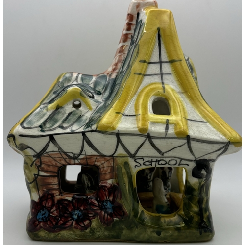 140 - Mixed collection of miniature cottages, together with a framed Osborne Ivorex plaque depicting Burns... 