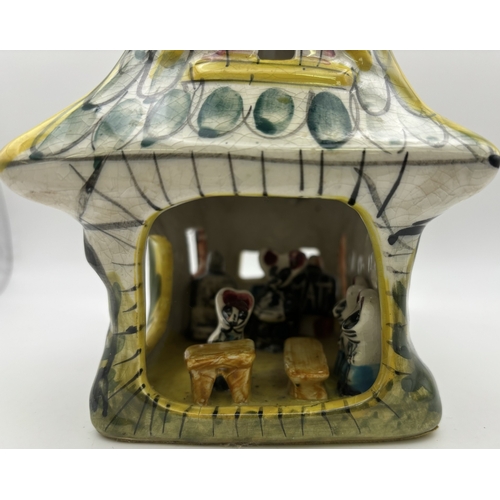 140 - Mixed collection of miniature cottages, together with a framed Osborne Ivorex plaque depicting Burns... 