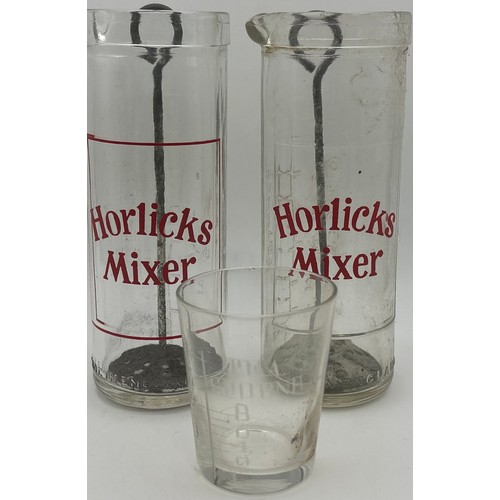 144 - Collection of vintage tableware. To include coffee grinder, branded Horlicks mixers, coaster set, et... 