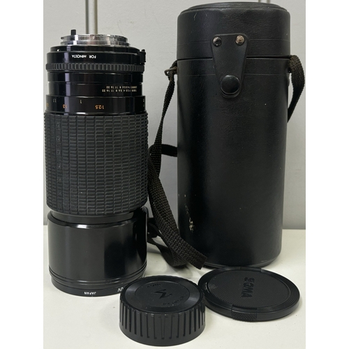 145 - Mixed lot of vintage items. To include Sigma (for Minolta) 70mm-250mm zoom lens with case; slide rul... 