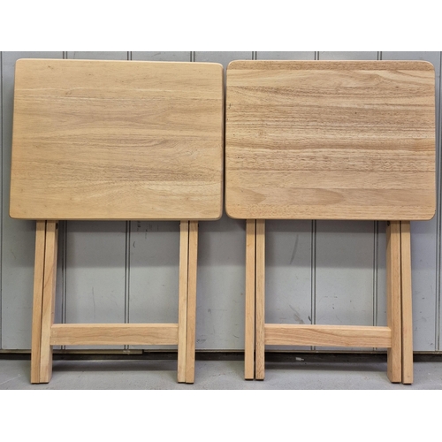 152 - Pair of contemporary folding snack tables. Dimensions(cm) H67, W49, D37.