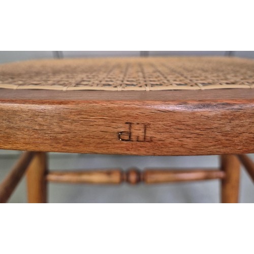 153 - Trio of vintage, cane-seated occasional chairs. Dimensions(cm) H84/84/81 (42/42/44 to seats), W41/41... 